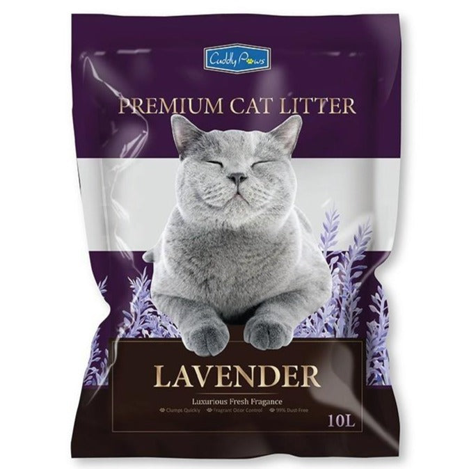 Cuddly Paws Bentonite Cat Litter 10L Lavender