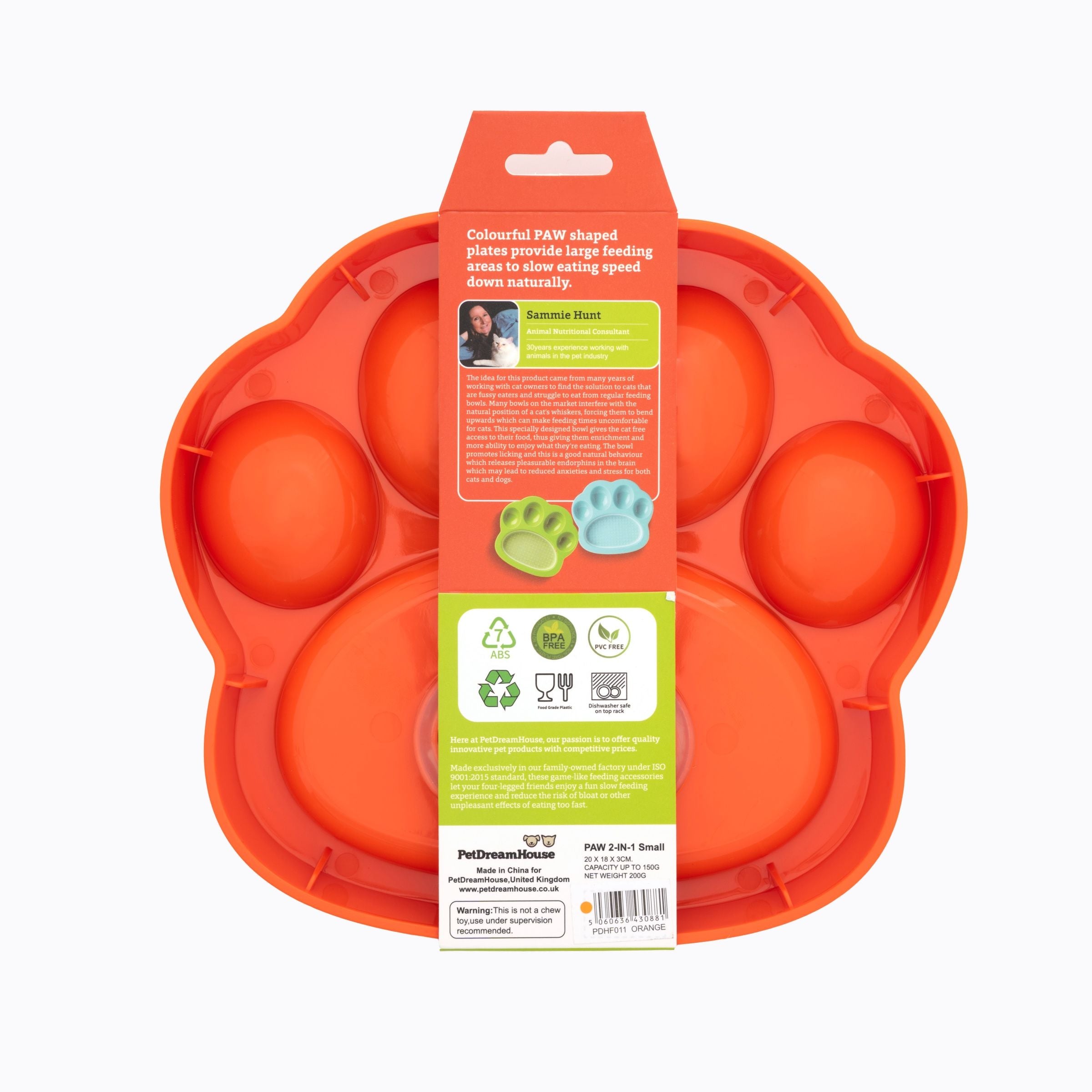 Pet DreamHouse PAW 2-in-1 Slow Mini Slow Feeder & Lick Pad