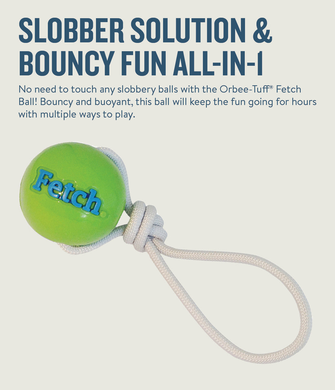 Planet Dog Orbee-Tuff Fetch Ball With Rope Dog Toy