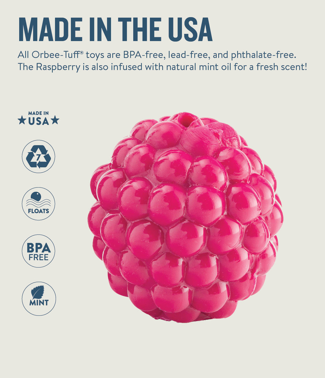 Planet Dog Orbee-Tuff Raspberry Treat-Dispensing Dog Toy