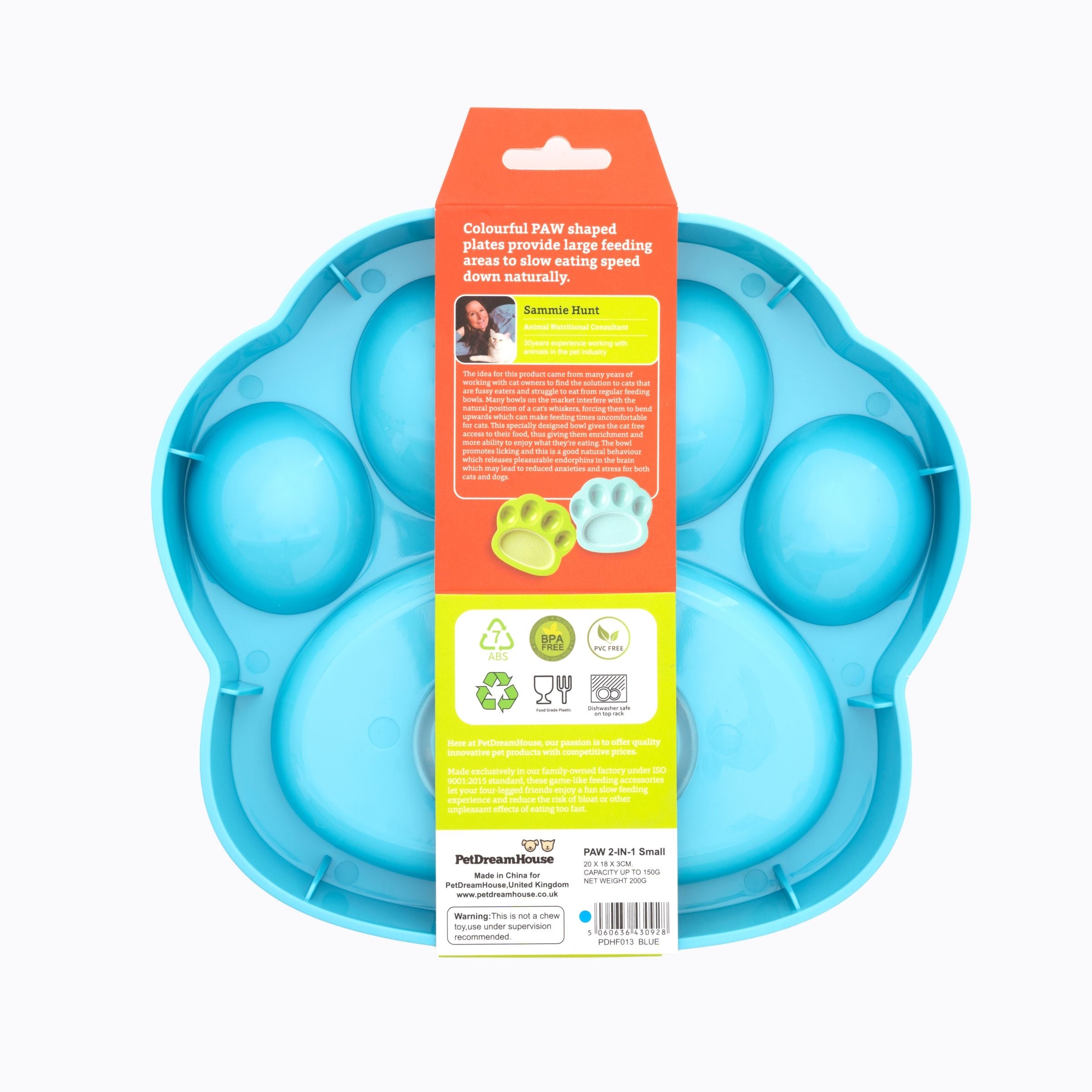 Pet DreamHouse PAW 2-in-1 Slow Mini Slow Feeder & Lick Pad