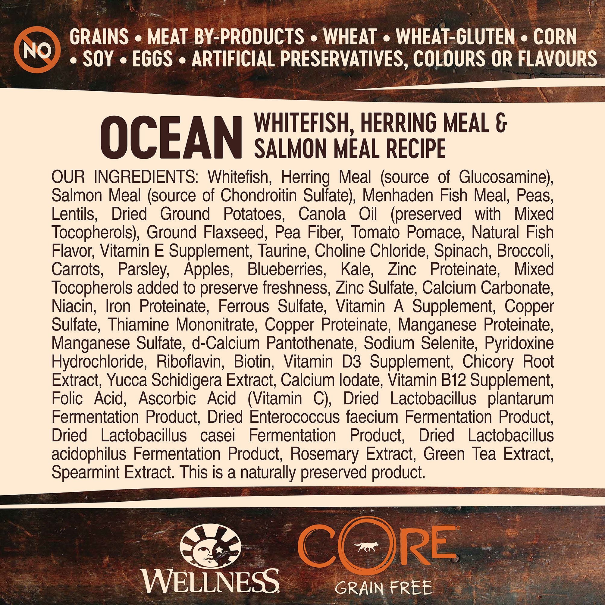 Wellness Core Dry Dog Food Grain Free Ocean: Whitefish, Herring & Salmon