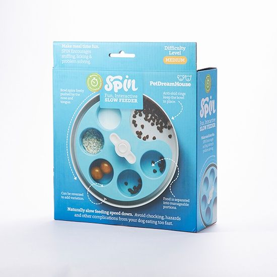 Pet DreamHouse SPIN Interactive Adjustable Slow Feeder Bowl - Cups