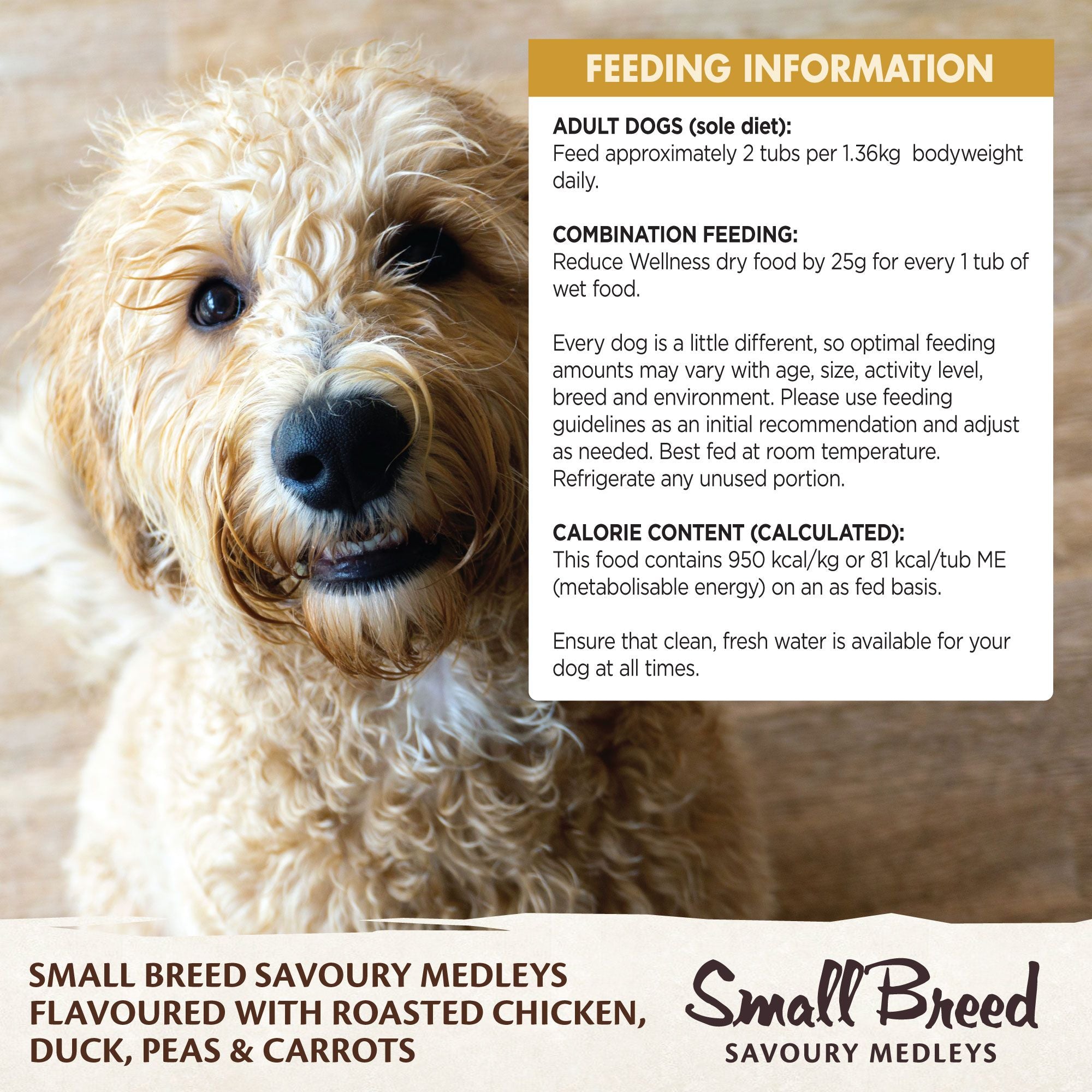 Wellness Core Wet Dog Food Small Breed Savoury Medleys Roasted Chicken, Duck, Peas & Carrots