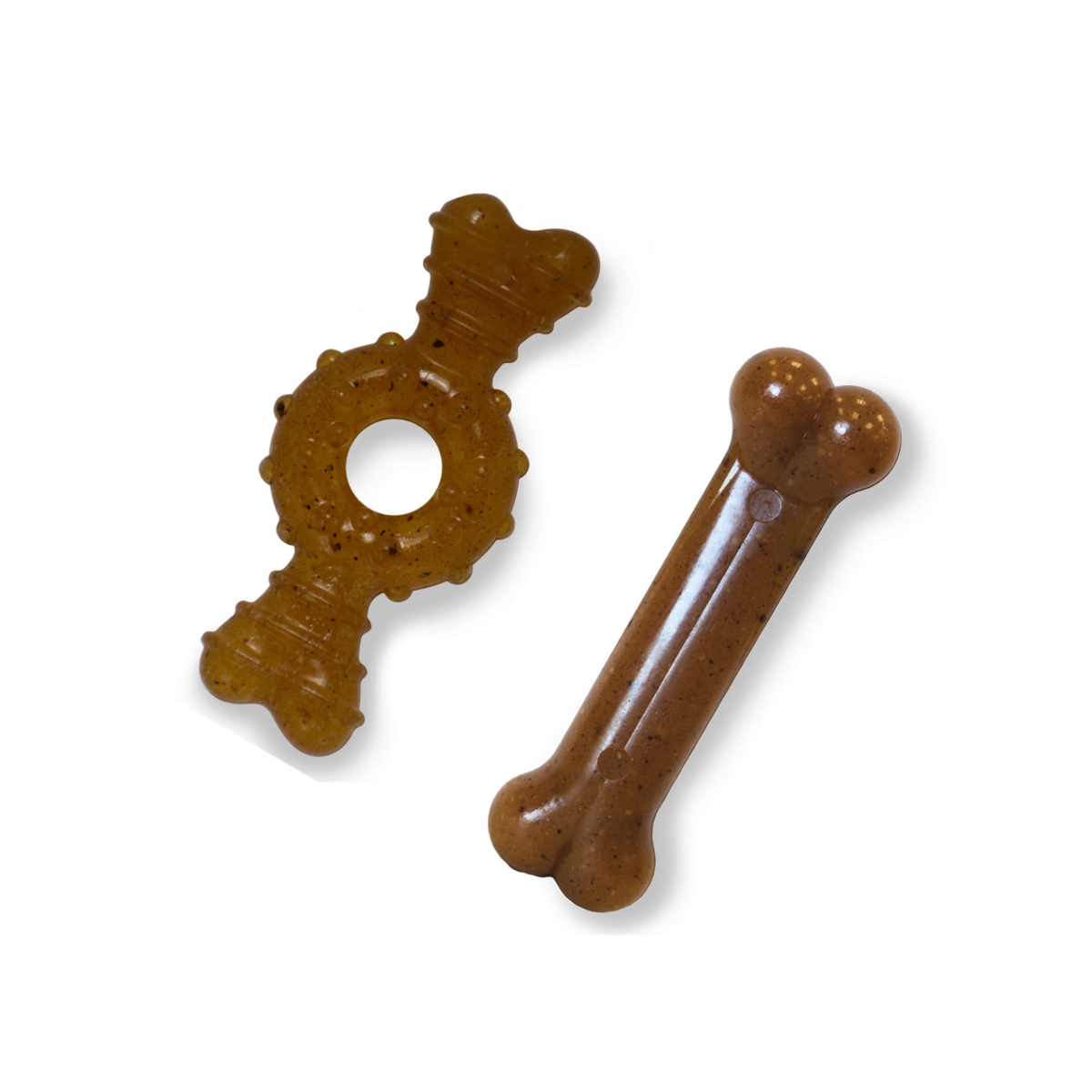 Nylabone Teething Puppy Chew Toy Ring Bone Twin Pack Chicken Flavor