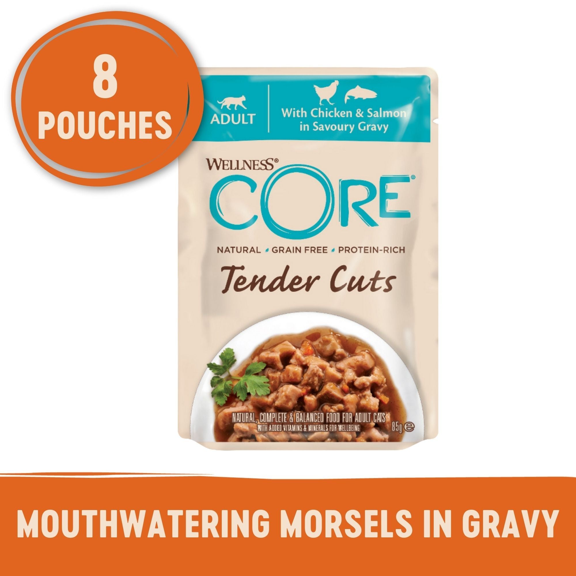 Wellness Core Wet Cat Food Tender Cuts With Chicken & Salmon In Savoury Gravy
