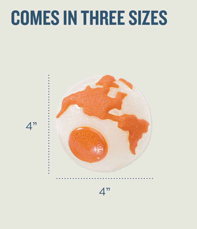 Planet Dog Orbee-Tuff Planet Ball Treat-Dispensing Dog Toy - Glow in the Dark & Orange by PeekAPaw