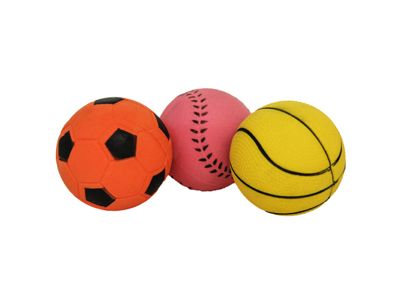 Rosewood rubber sports balls for dogs, 3 pack
