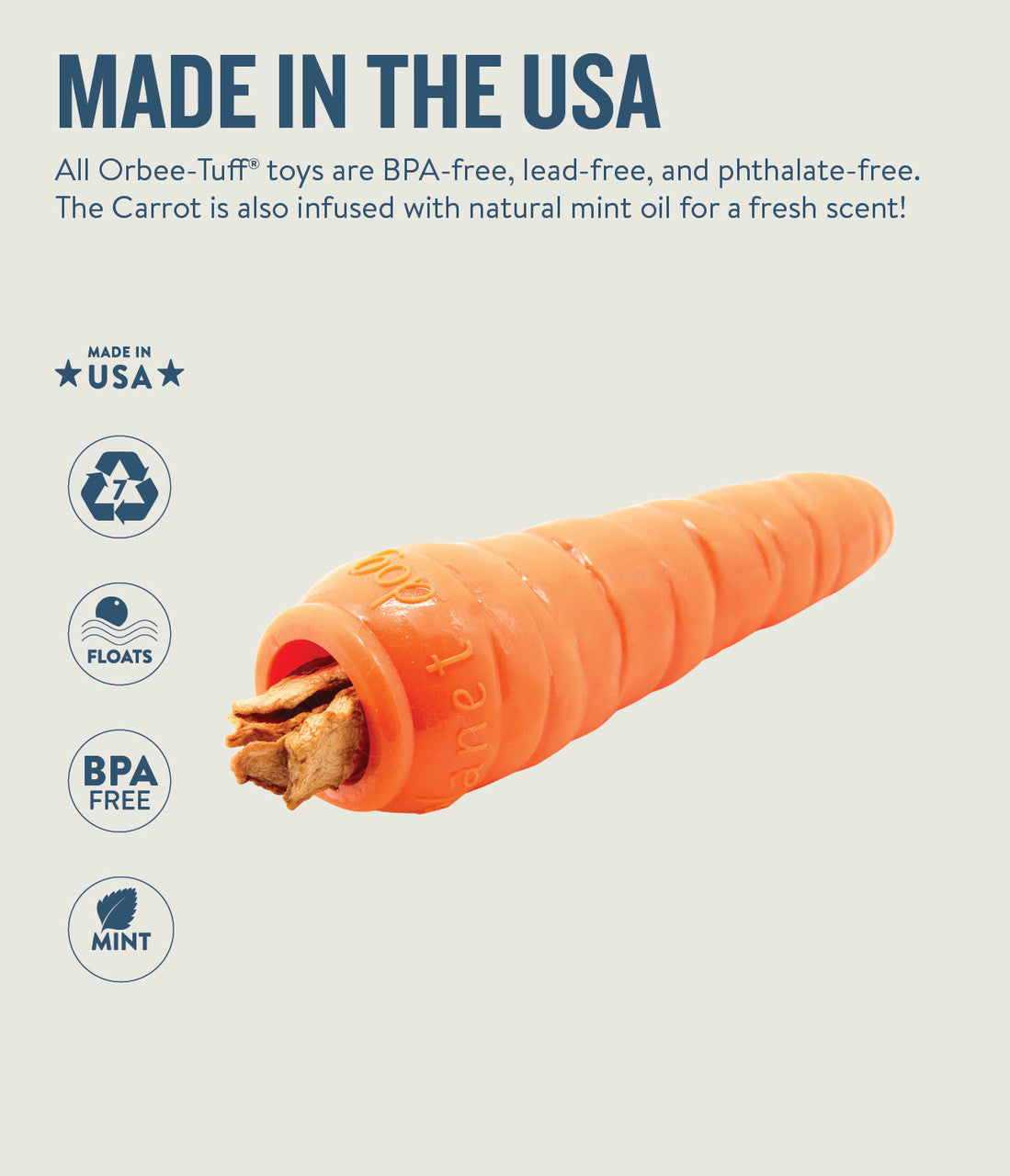 Planet Dog Orbee-Tuff Carrot Treat-Dispensing Dog Chew Toy
