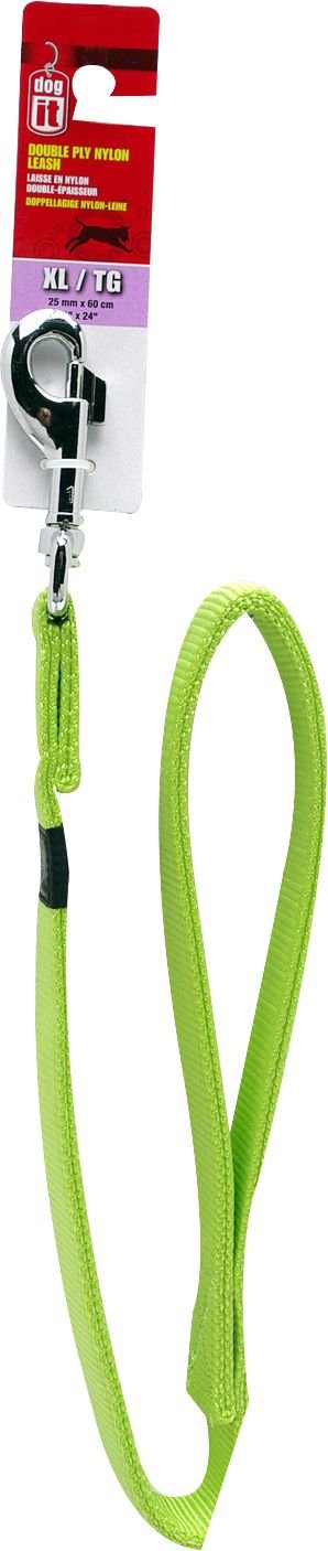 Dogit Nylon Dog Lead 25mm x 1.2m X-Large in Green – on packaging card