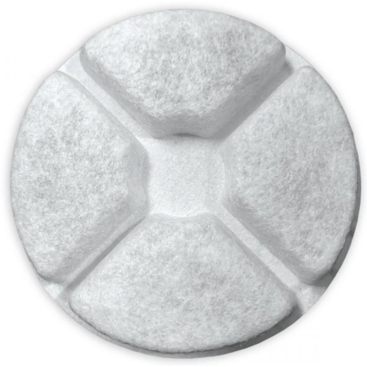 Round Pioneer Pet fountain filter disc with a quartered face, for the Vortex fountain