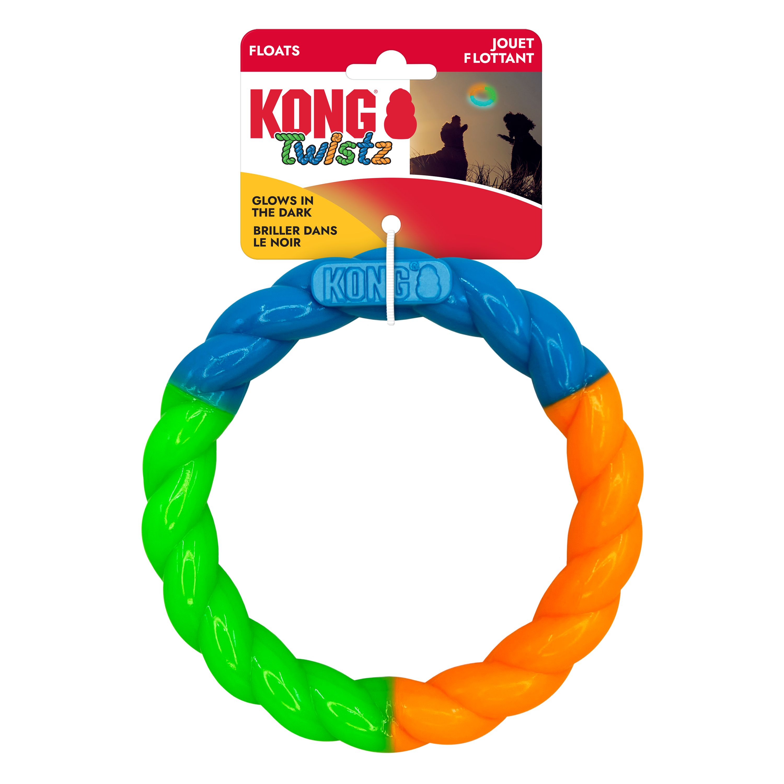 KONG Dog Toys Twistz High-Viz Ring shown in its retail packaging