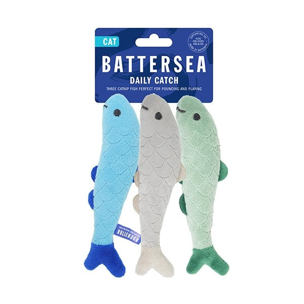 Rosewood Cat Toys Battersea Daily Catch Catnip Fish 3 Pack