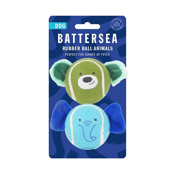 Rosewood Dog Toys Battersea Rubber Ball Animals 2 Pack