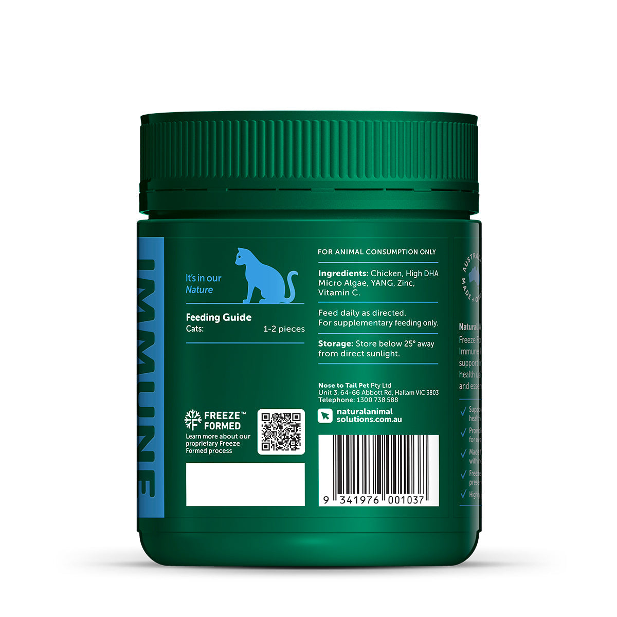 Natural Animal Solutions Freeze Formed Cat Immune Health Bites — dosage guide