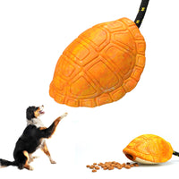 Petopia Ultra Tough Dog Toy Titan Turtle, a turtle shaped treat-dispensing chew toy in 100% natural rubber