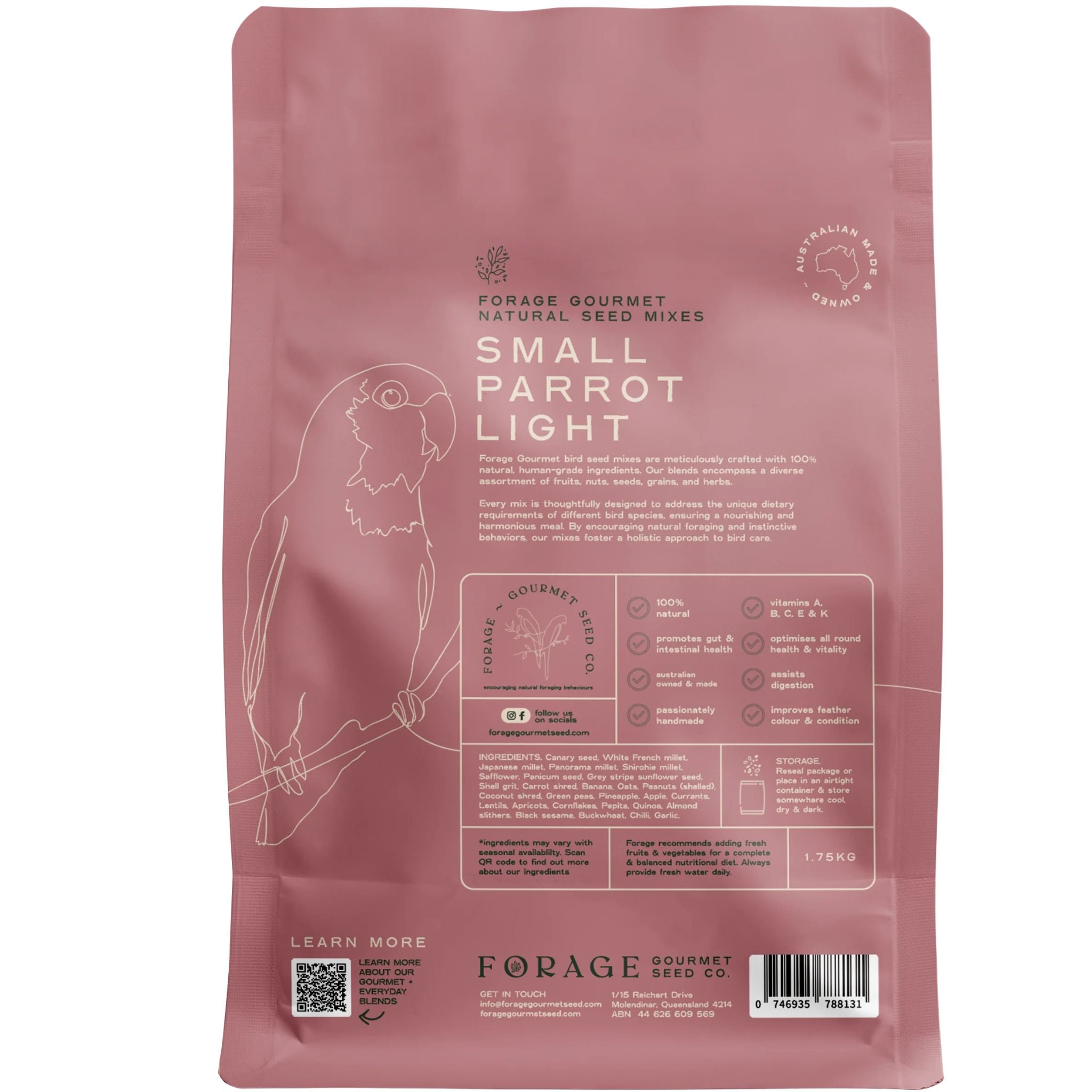 Forage Gourmet Bird Seed - Small Parrot Light