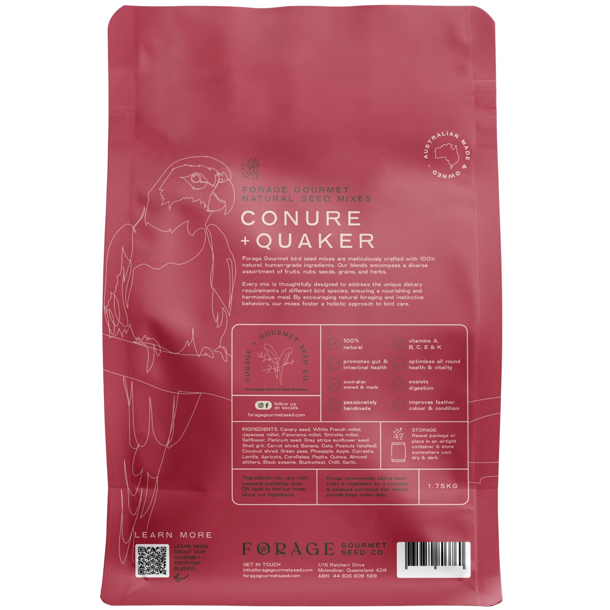 Forage Gourmet Bird Seed - Conure & Quaker