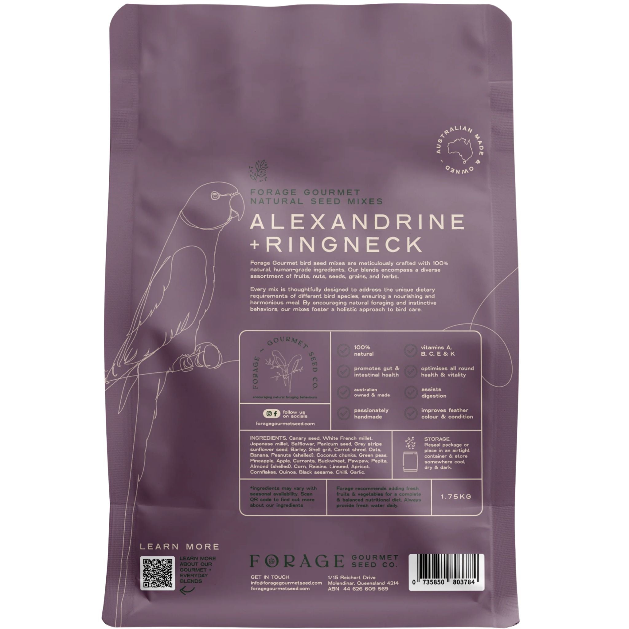 Forage Gourmet Bird Seed - Alexandrine & Ringneck