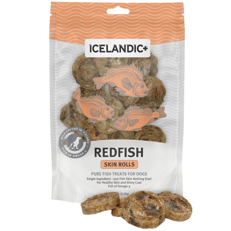 Icelandic+ Dog Treats Redfish Skin Rolls