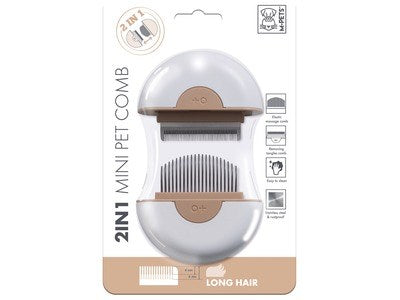 M-Pets 2 in 1 Mini Pet Comb Brown