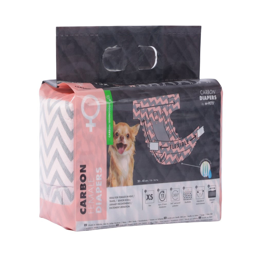 M-Pets CARBON Diapers for Female Dogs 15 Pack