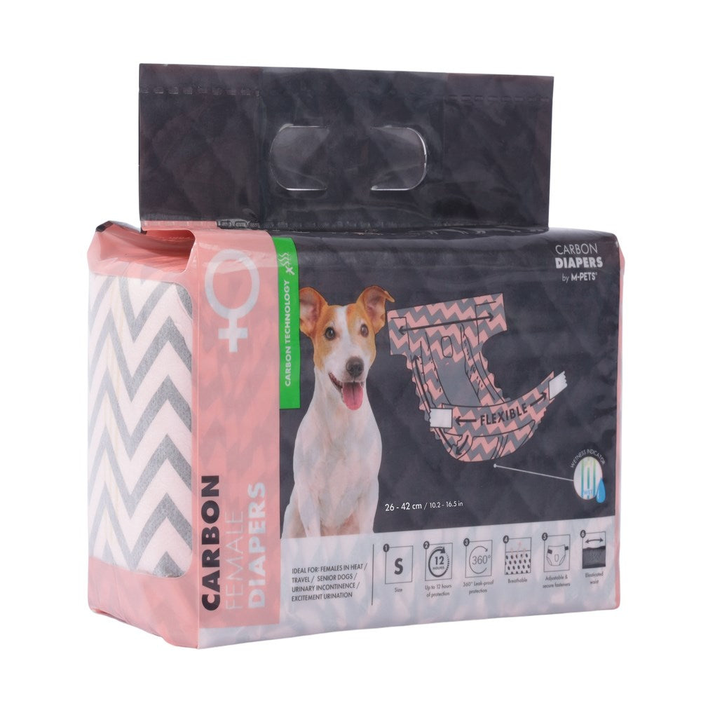 M-Pets CARBON Diapers for Female Dogs 15 Pack