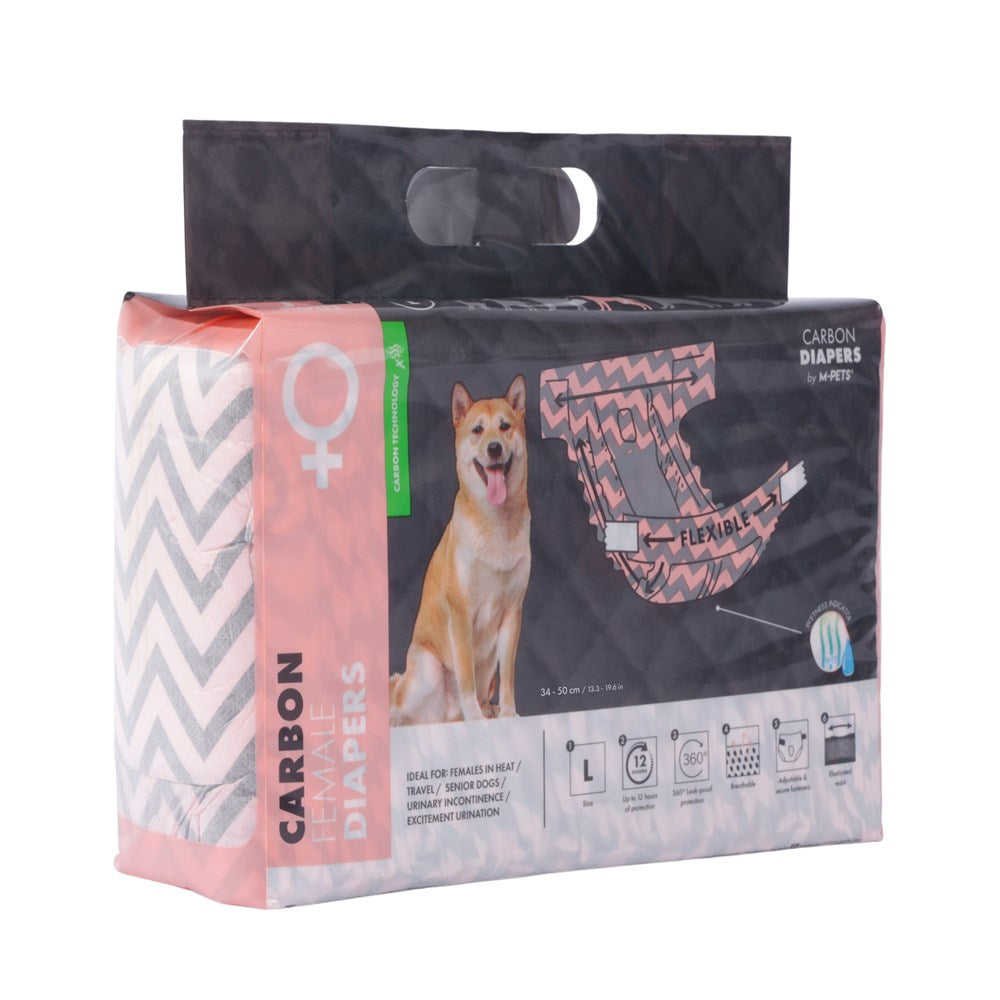 M-Pets CARBON Diapers for Female Dogs 15 Pack