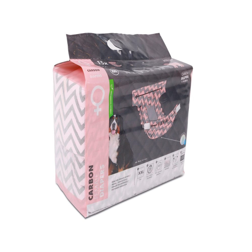 M-Pets CARBON Diapers for Female Dogs 15 Pack