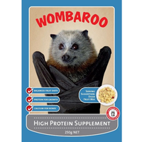 Wombaroo High Protein Supplement, over 50% protein to balance fruit diets, 250g, for gliders and possums