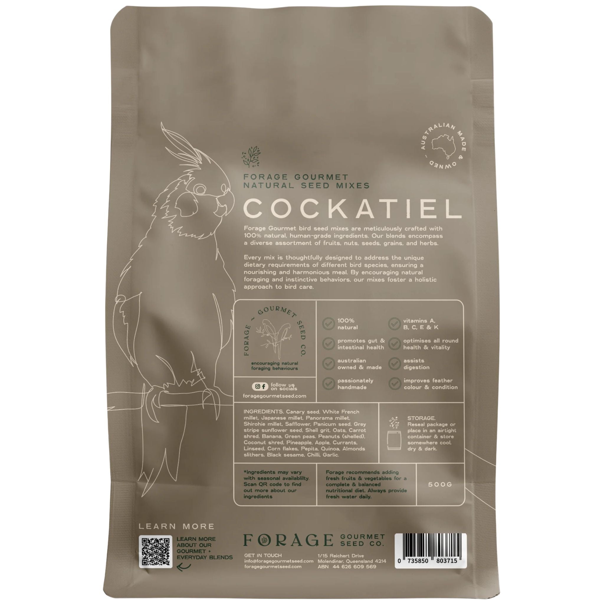 Forage Gourmet Bird Seed - Cockatiel