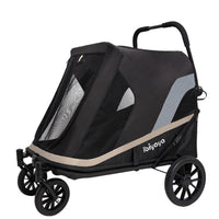 Ibiyaya Grand Cruiser large dog stroller in black, side view on its four wheels