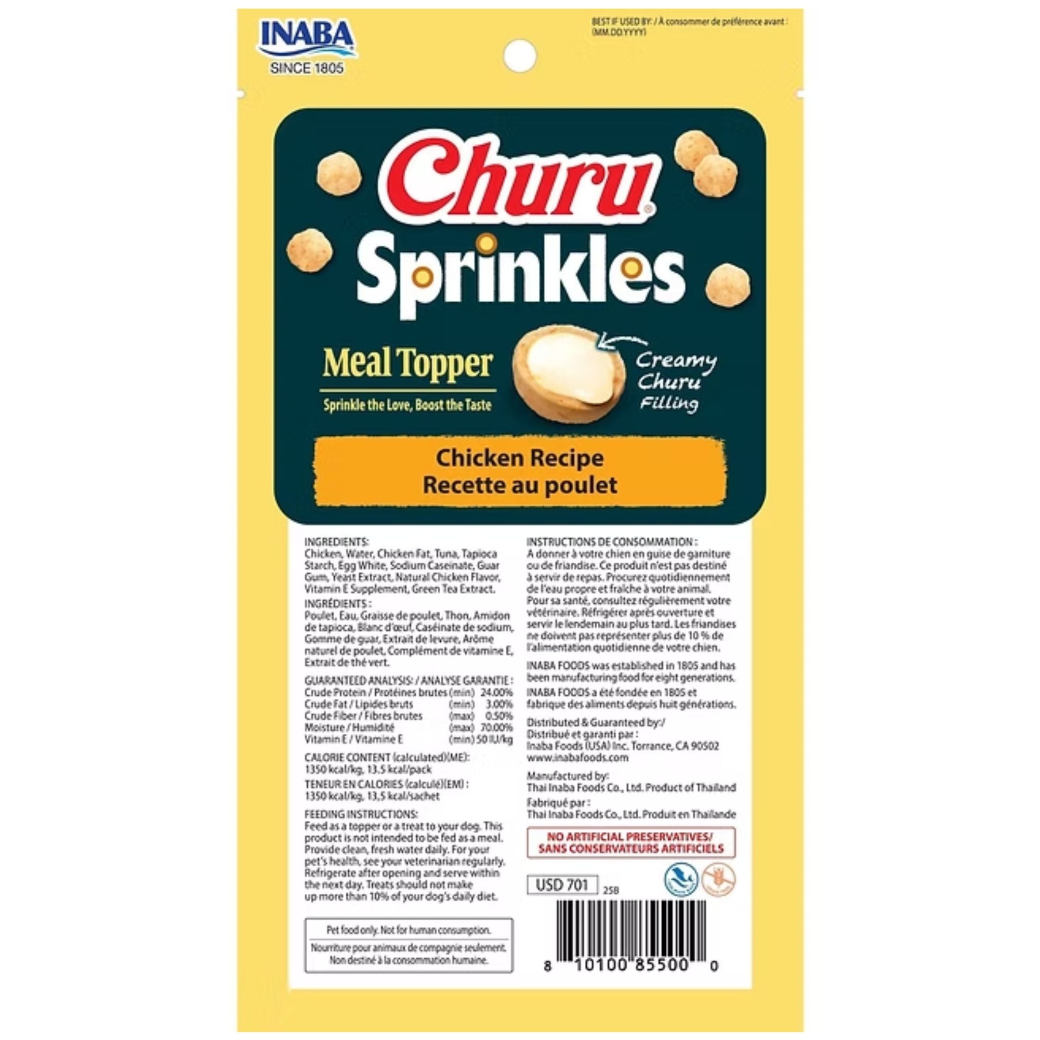 Inaba Dog Treat Churu Sprinkles Meal Topper Chicken