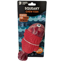 Happy Staffy Co Squeaky Fish fish-shaped nylon and natural rubber squeaky chew toy — main product image