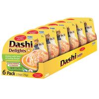 Inaba Dashi Delights Chicken with Tuna & Scallop, six 70g cups in a printed six-pack sleeve
