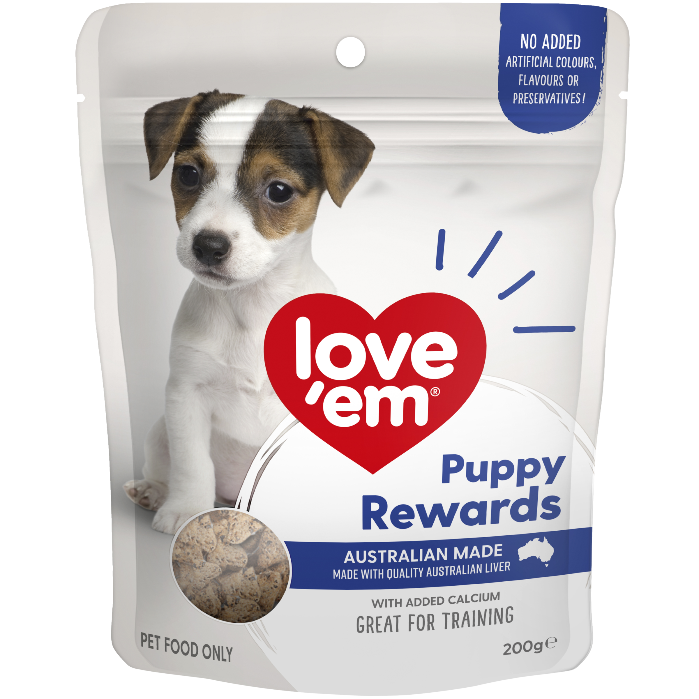 Love'em Liver Puppy Rewards Dog Treats front of pack