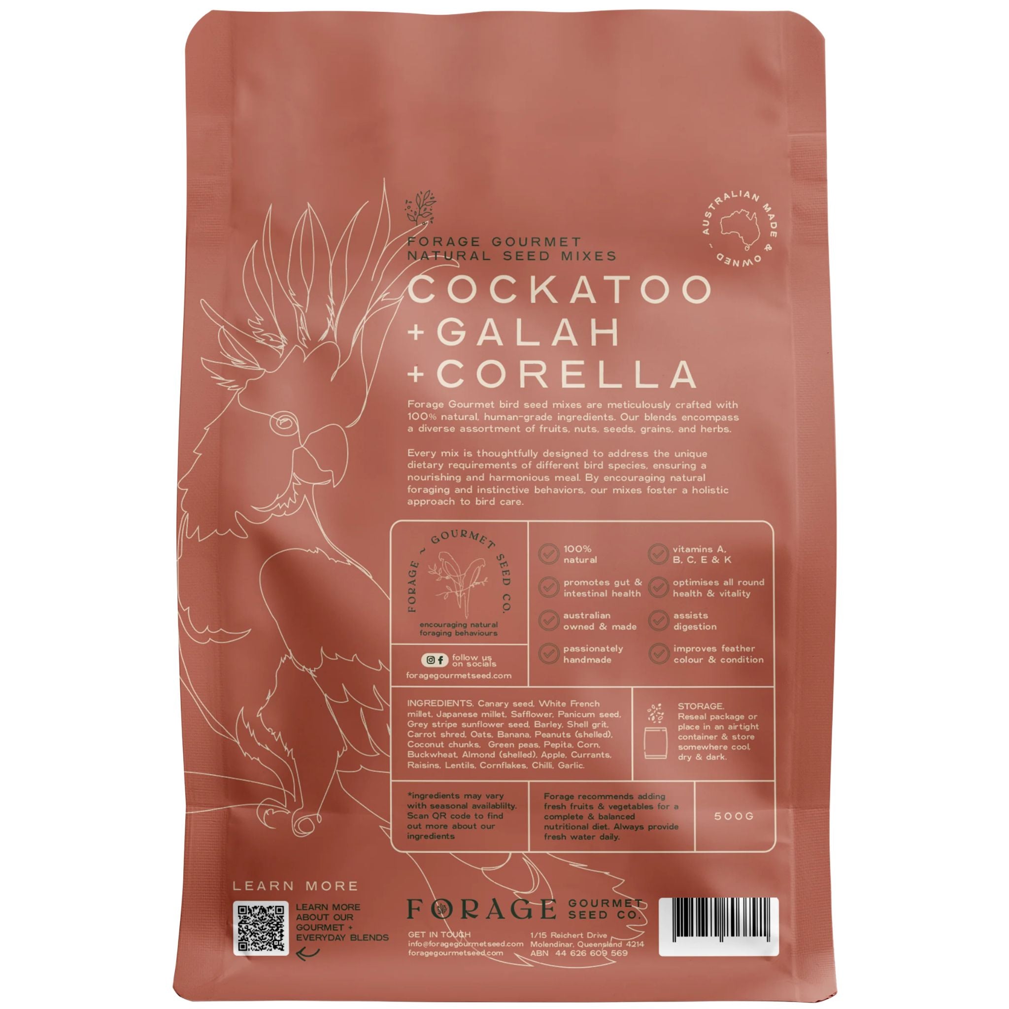 Forage Gourmet Bird Seed - Galah & Corella & Cockatoo