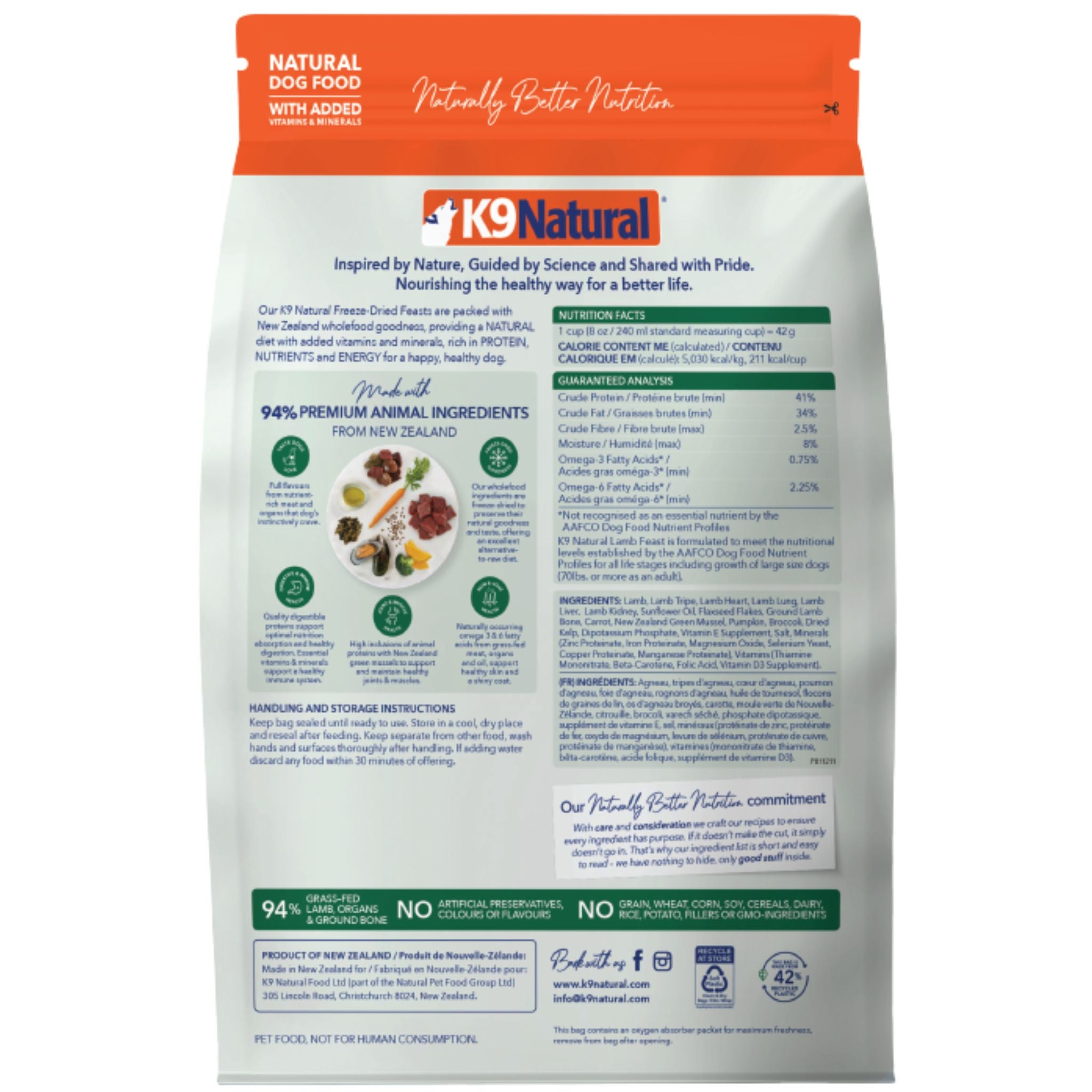 K9 Natural Dog Food Freeze Dried Lamb Feast