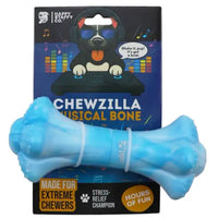 Happy Staffy Co Chewzilla Musical Bone bone-shaped ToughTech nylon chew toy with musical sound — main product image