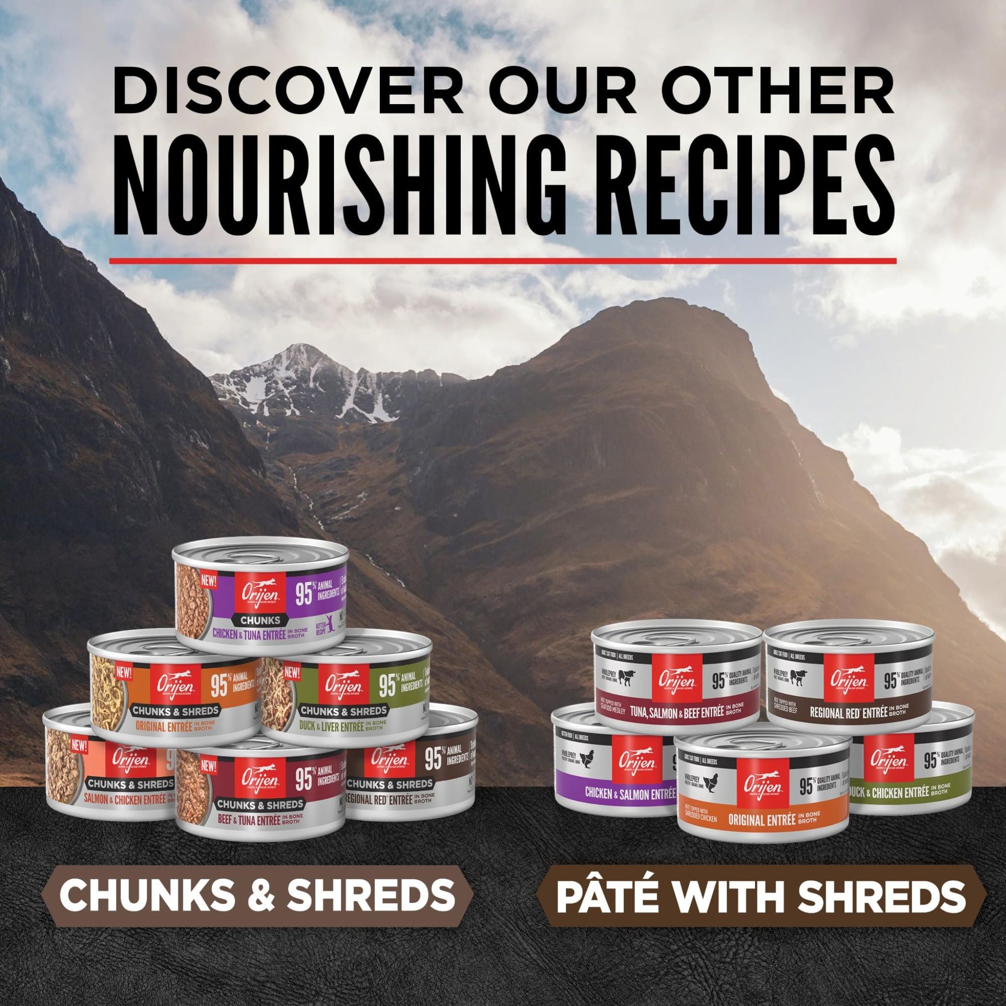 Orijen Wet Cat Food Chunks & Shreds Regional Red Entree