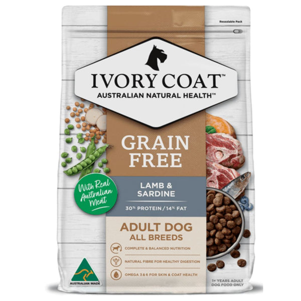 Ivory Coat Grain Free Adult All Breeds Dry Dog Food Lamb & Sardine