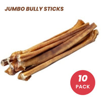 Loose BlackDog Jumbo Bully Sticks with a 10 pack roundel, unpackaged product shot