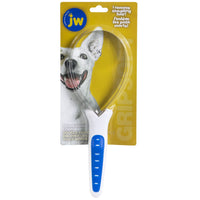JW GripSoft shedding blade on its retail card, with a photo of a white dog
