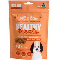 Bell and Bone Duck & Fibre Healthy Dog Treats packaging close-up