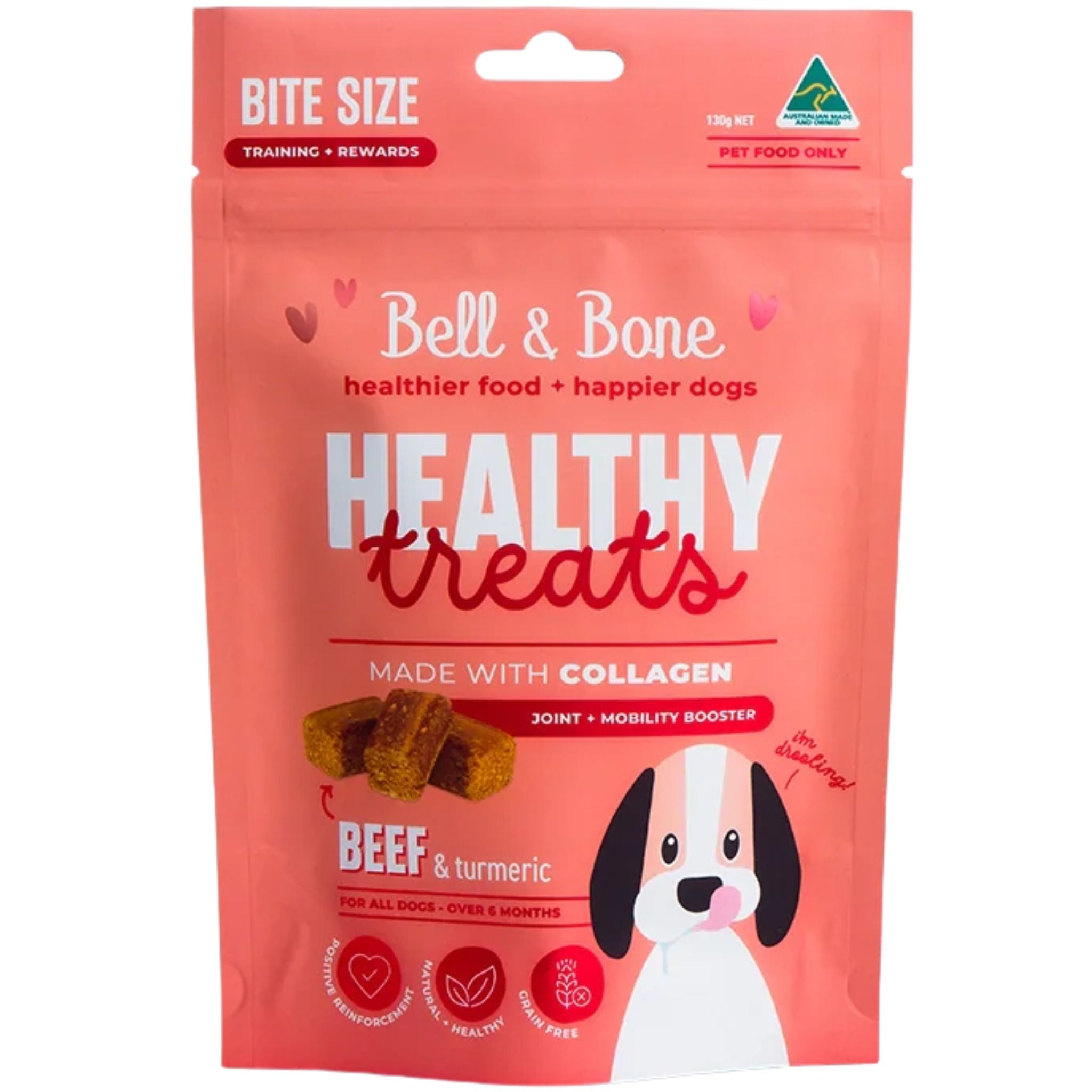 Bell and Bone Healthy Dog Treats Beef & Turmeric for Joint and Mobility Booster