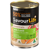 SavourLife Essentials Lamb with veggies and brown rice, Australian meat first, 400g x 12, wet dog food