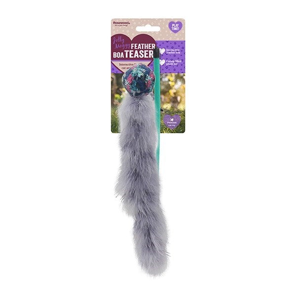 Rosewood Cat Toys Feather Boa Teaser Assorted 3 Pack