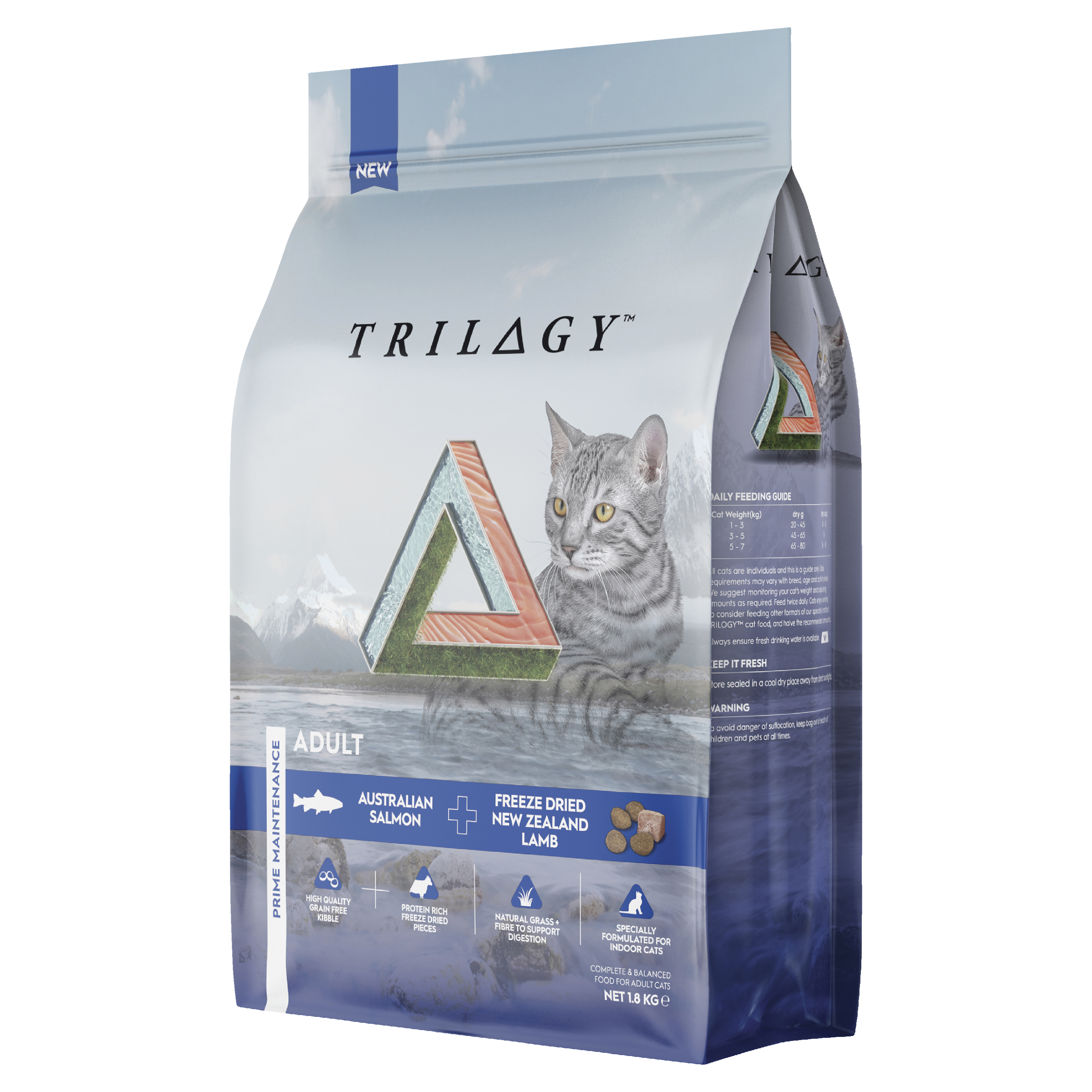 Trilogy Dry Adult Cat Food Australian Salmon + Freeze Dried Lamb bag