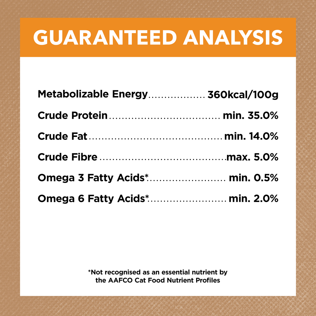 Ivory Coat Grain Free Chicken adult cat guaranteed analysis panel