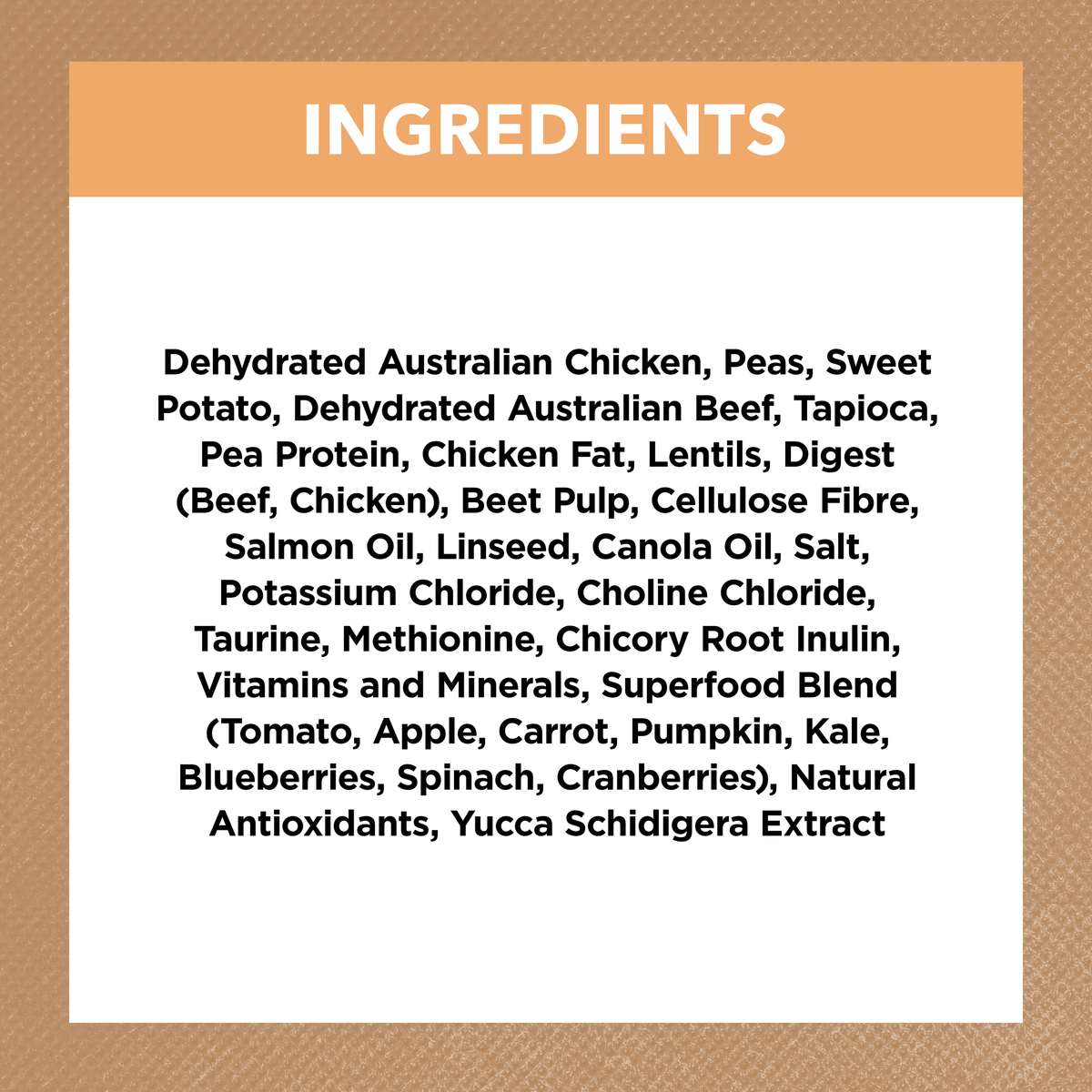 Ivory Coat Grain Free Chicken dry kitten food ingredients panel